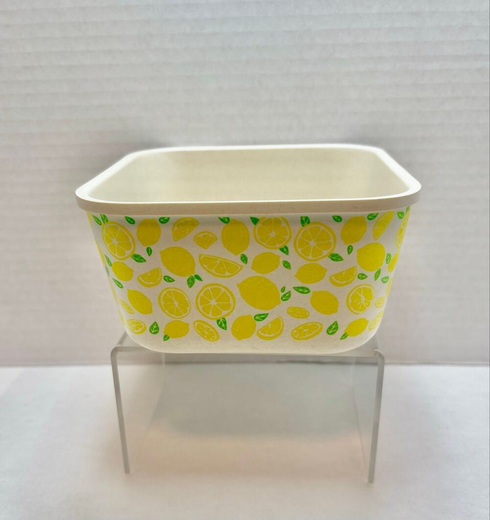 Lemon Print Enamel Square dish/bowl